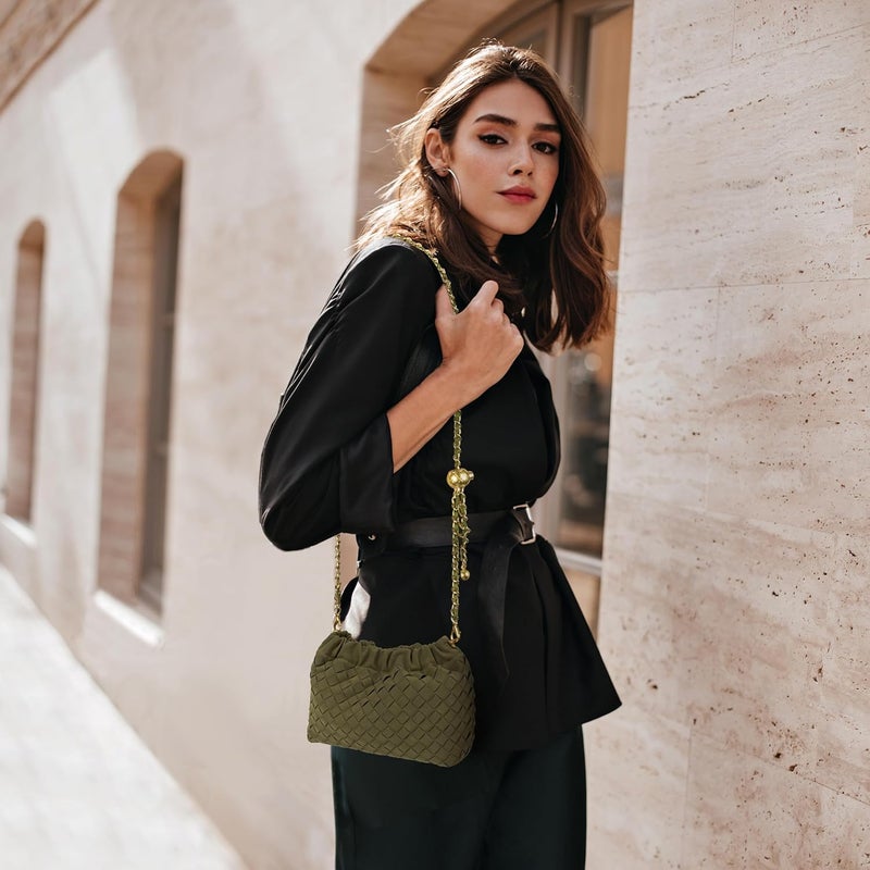 Joryin Woven Women's Crossbody Bag & Evening Purse, Trendy Dumpling Clutch & Hobo Cloud Shoulder Bag Trendy Dumpling Clutch - Image 2